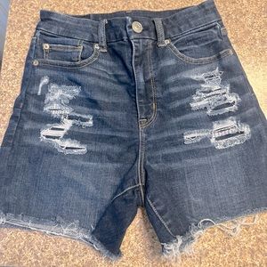Dark wash jean shorts